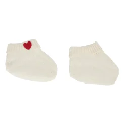 Petit Bateau Pantoffels^Ivoor Katoenen Baby Slofjes met Hart