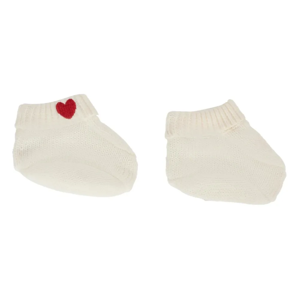 Petit Bateau Pantoffels^Ivoor Katoenen Baby Slofjes met Hart
