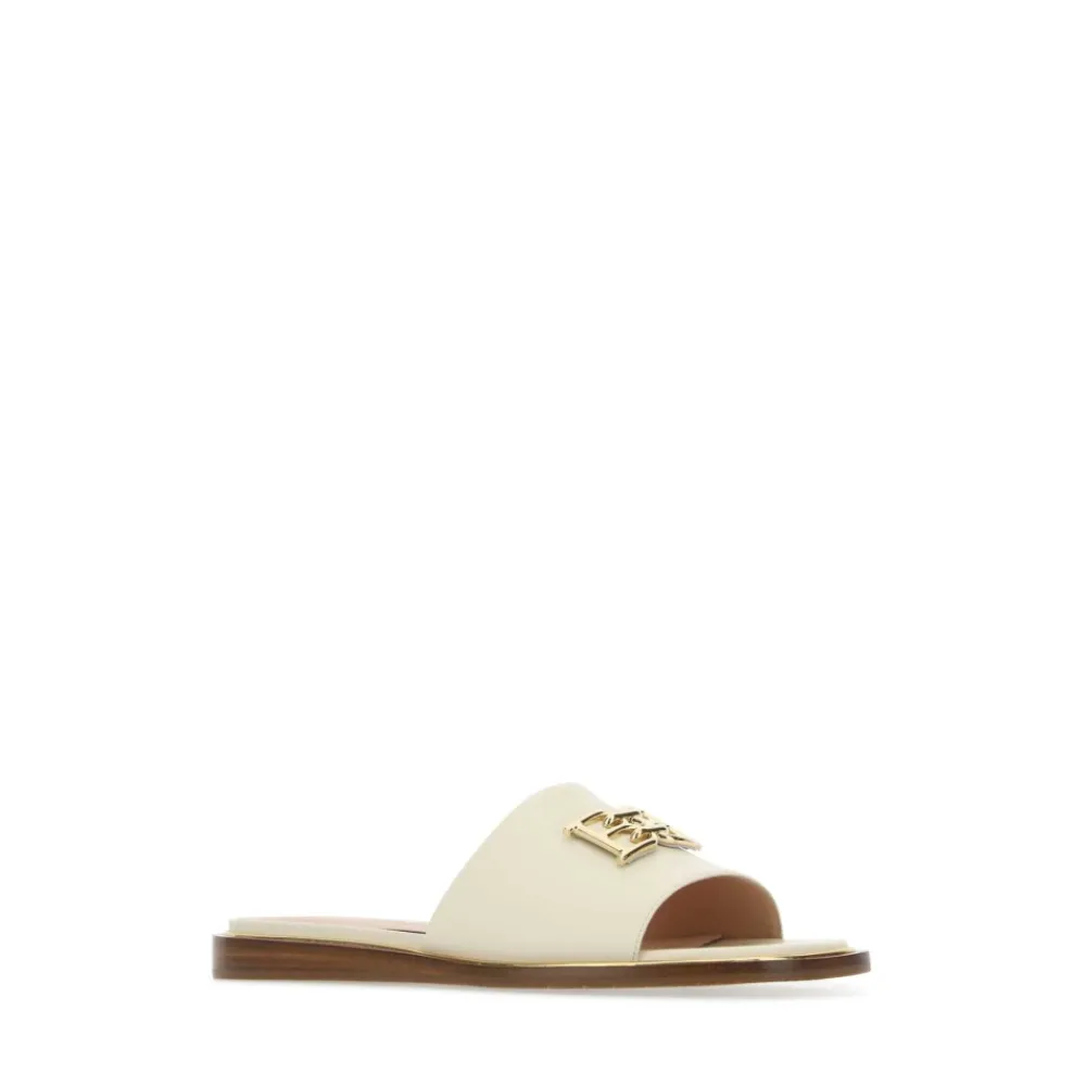 DAMES Bally Ivoor Leren Eloise Pantoffels