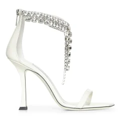 DAMES Jimmy Choo Sandalen^Ivoor sandalen met kristallen