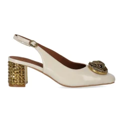 DAMES Kurt Geiger Pumps^Ivory Patent Leather Slingback Pumps