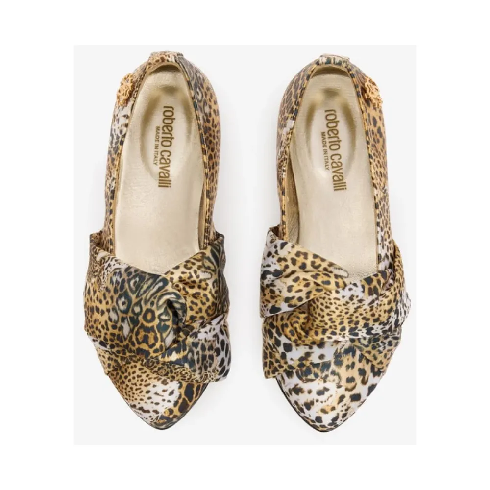 Roberto Cavalli Ballerina'S^Jaguar Skin Ballet Flats Knotted Detail