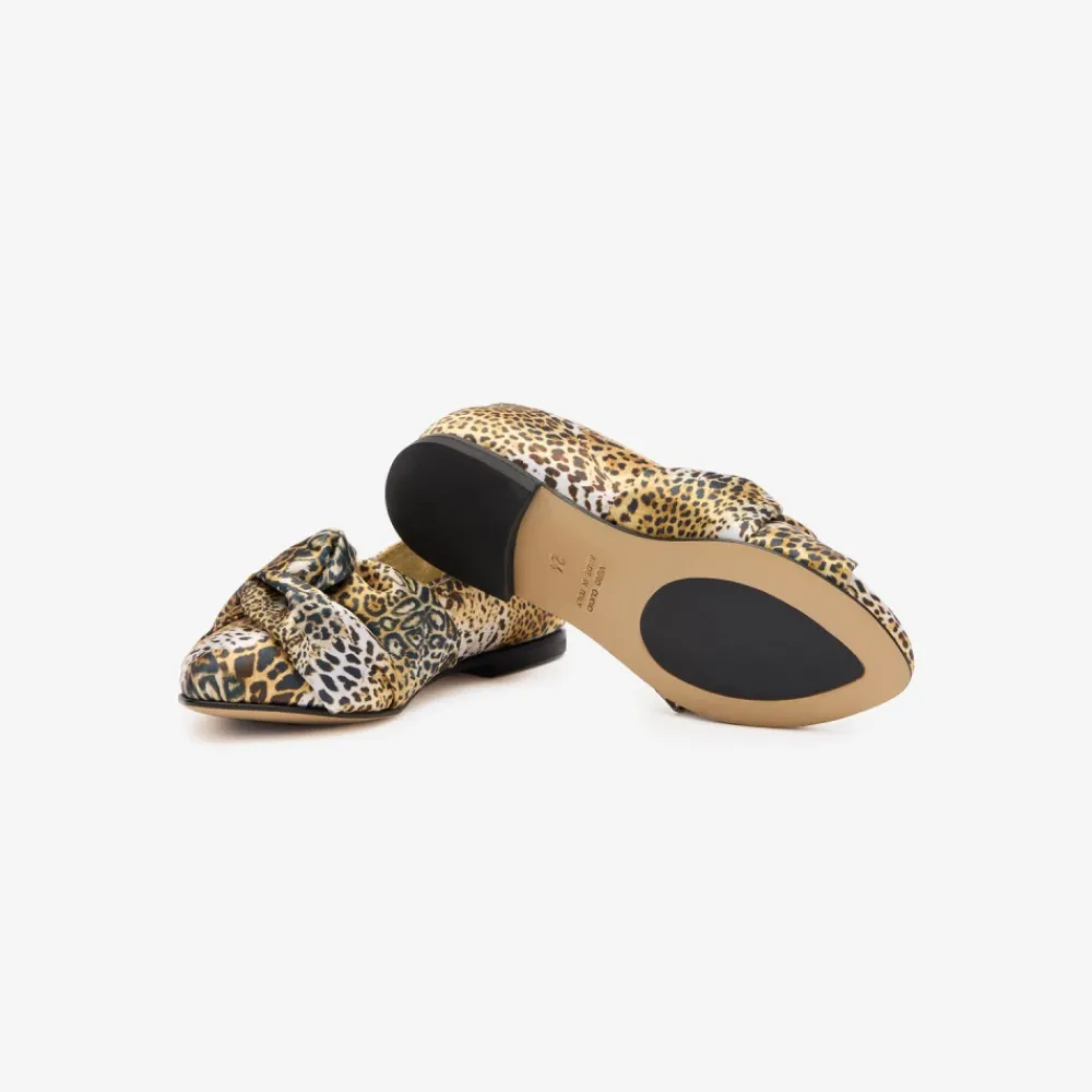 Roberto Cavalli Ballerina'S^Jaguar Skin Ballet Flats Knotted Detail