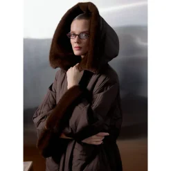 DAMES Cesare Gaspari Jas met capuchon en faux fur rand