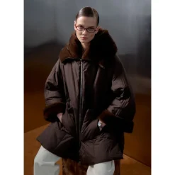 DAMES Cesare Gaspari Jas met capuchon en faux fur rand