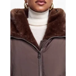 DAMES Cesare Gaspari Jas met capuchon en faux fur rand