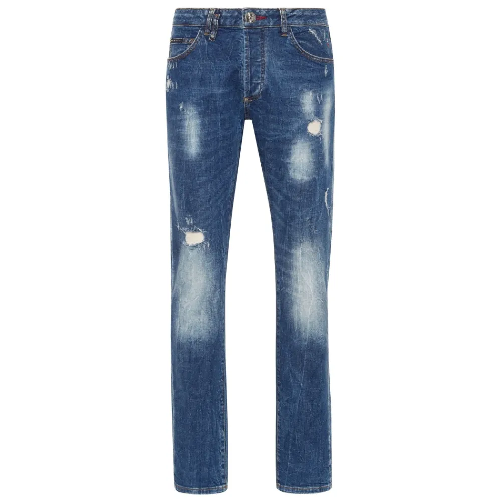 Heren Philipp Plein Jeans Straight Cut Lion Circus