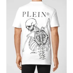 Heren Philipp Plein Jersey T-Shirt Ronde Hals Skelet