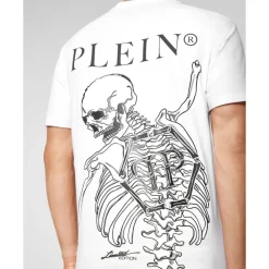 Heren Philipp Plein Jersey T-Shirt Ronde Hals Skelet