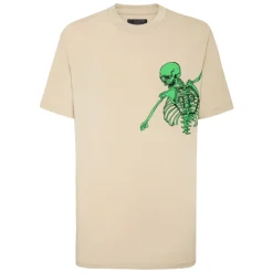 Heren Philipp Plein Jersey T-shirt Ronde Hals Skeleton