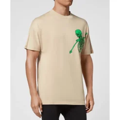 Heren Philipp Plein Jersey T-shirt Ronde Hals Skeleton