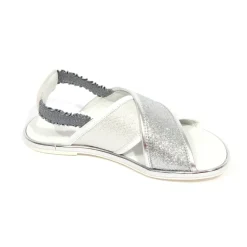Hogan Sandalen^Junior Wit/Zilveren Sandalen Gekruiste Bandjes