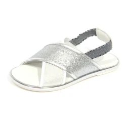 Hogan Sandalen^Junior Wit/Zilveren Sandalen Gekruiste Bandjes