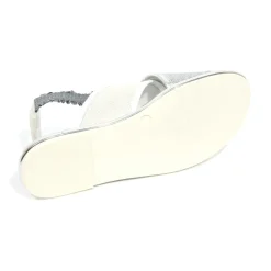 Hogan Sandalen^Junior Wit/Zilveren Sandalen Gekruiste Bandjes