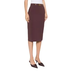 DAMES Elisabetta Franchi Rokken^Juwelen logo crêpe kokerrok