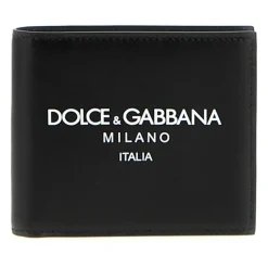 Heren Dolce & Gabbana Kalfsleren Bifold Portemonnee met Logo