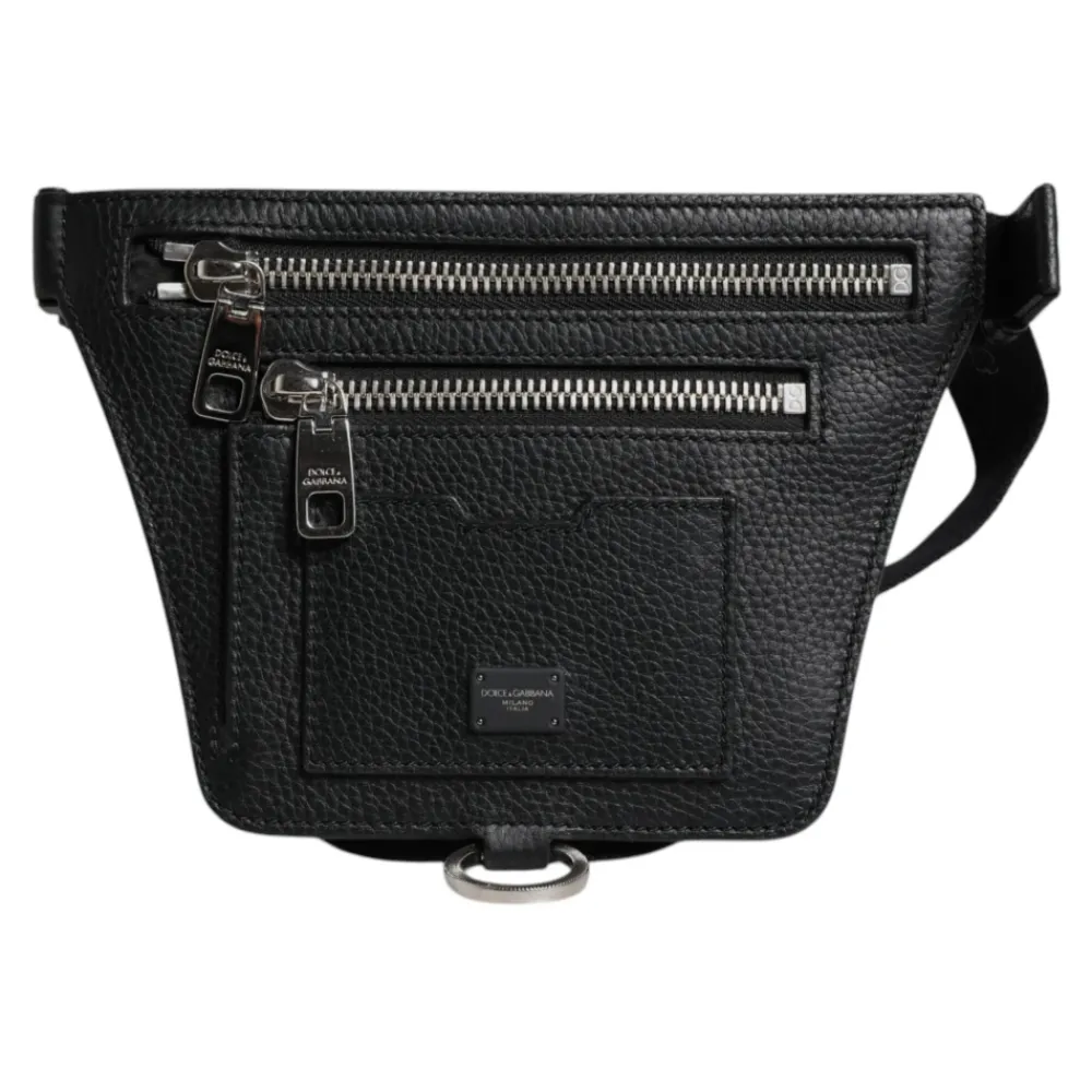 DAMES Dolce & Gabbana Heuptassen^Kalfsleren Fanny Pack met Logo Plaque