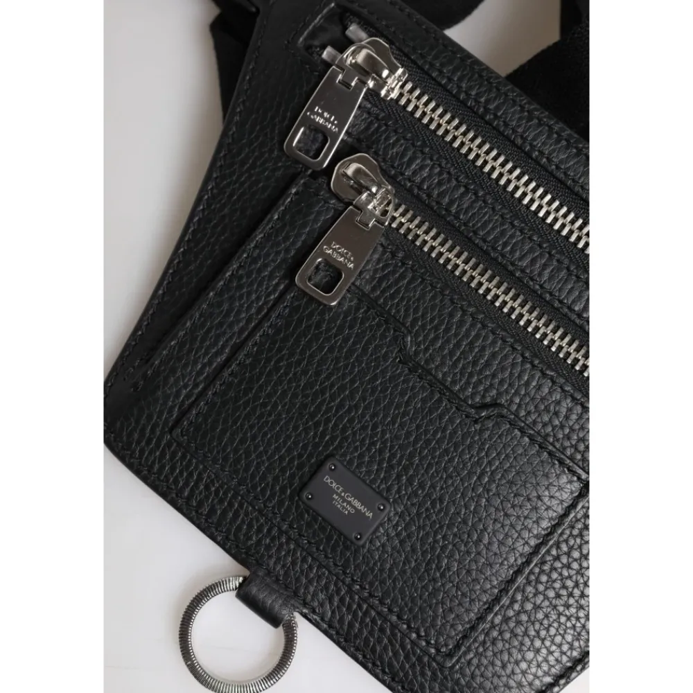 DAMES Dolce & Gabbana Heuptassen^Kalfsleren Fanny Pack met Logo Plaque