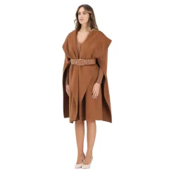 DAMES Elisabetta Franchi Kameelwollen jas met Cocco-print