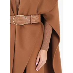 DAMES Elisabetta Franchi Kameelwollen jas met Cocco-print