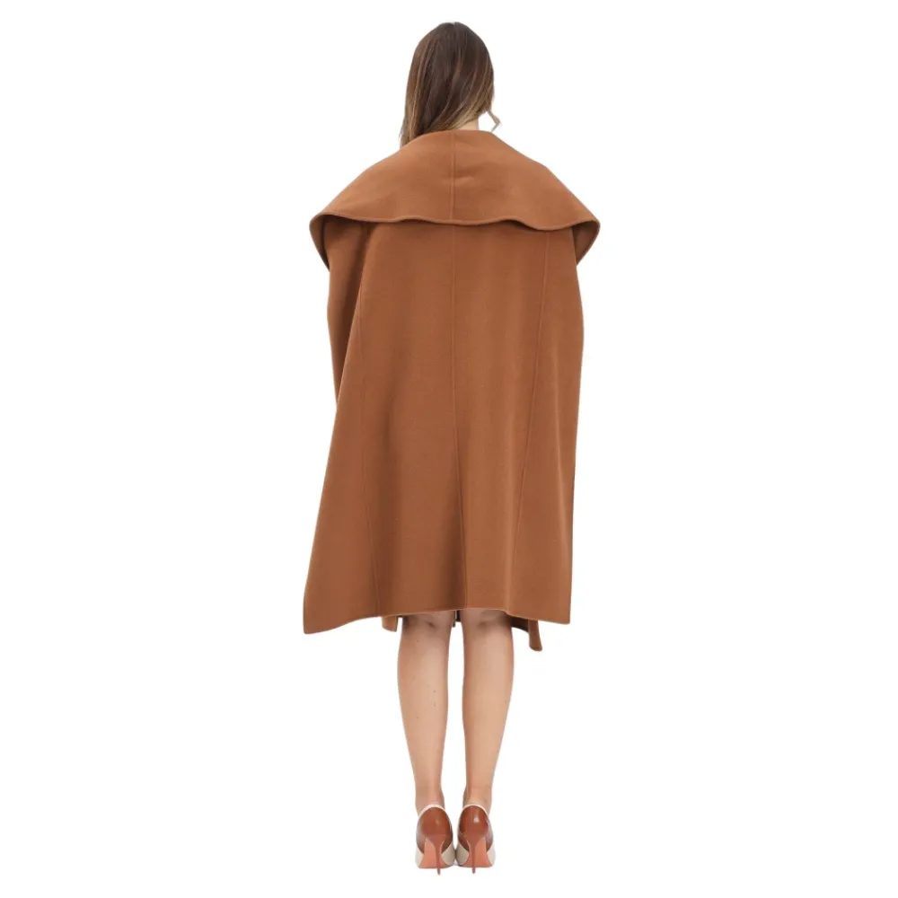 DAMES Elisabetta Franchi Kameelwollen jas met Cocco-print