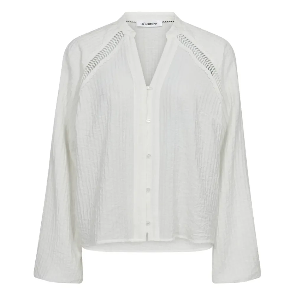 DAMES Co'Couture Blouses^Kanten V-Shirt Off White