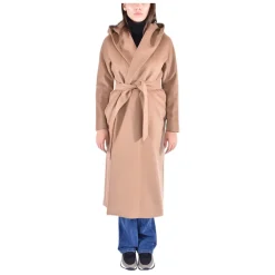 DAMES Max Mara Studio Trenchcoats & Mantels^Kasjmier Hoodiejas met Kimono Mouwen