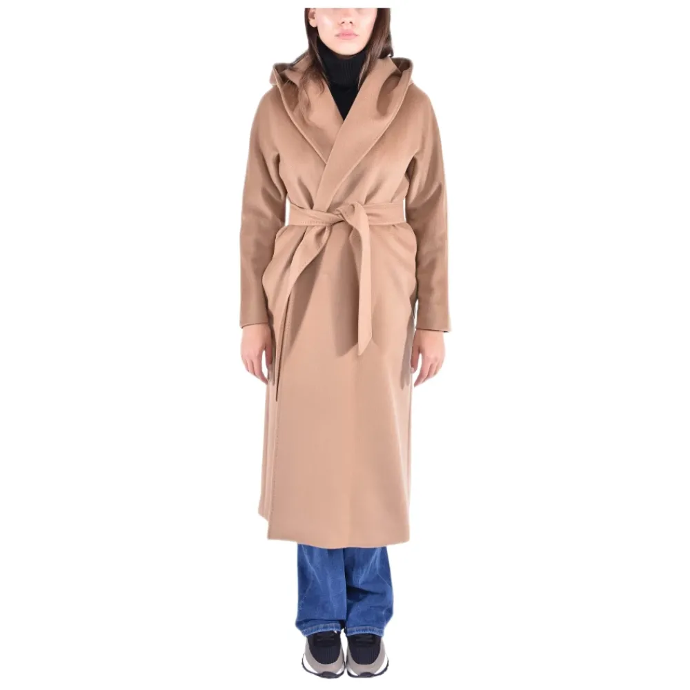 DAMES Max Mara Studio Trenchcoats & Mantels^Kasjmier Hoodiejas met Kimono Mouwen