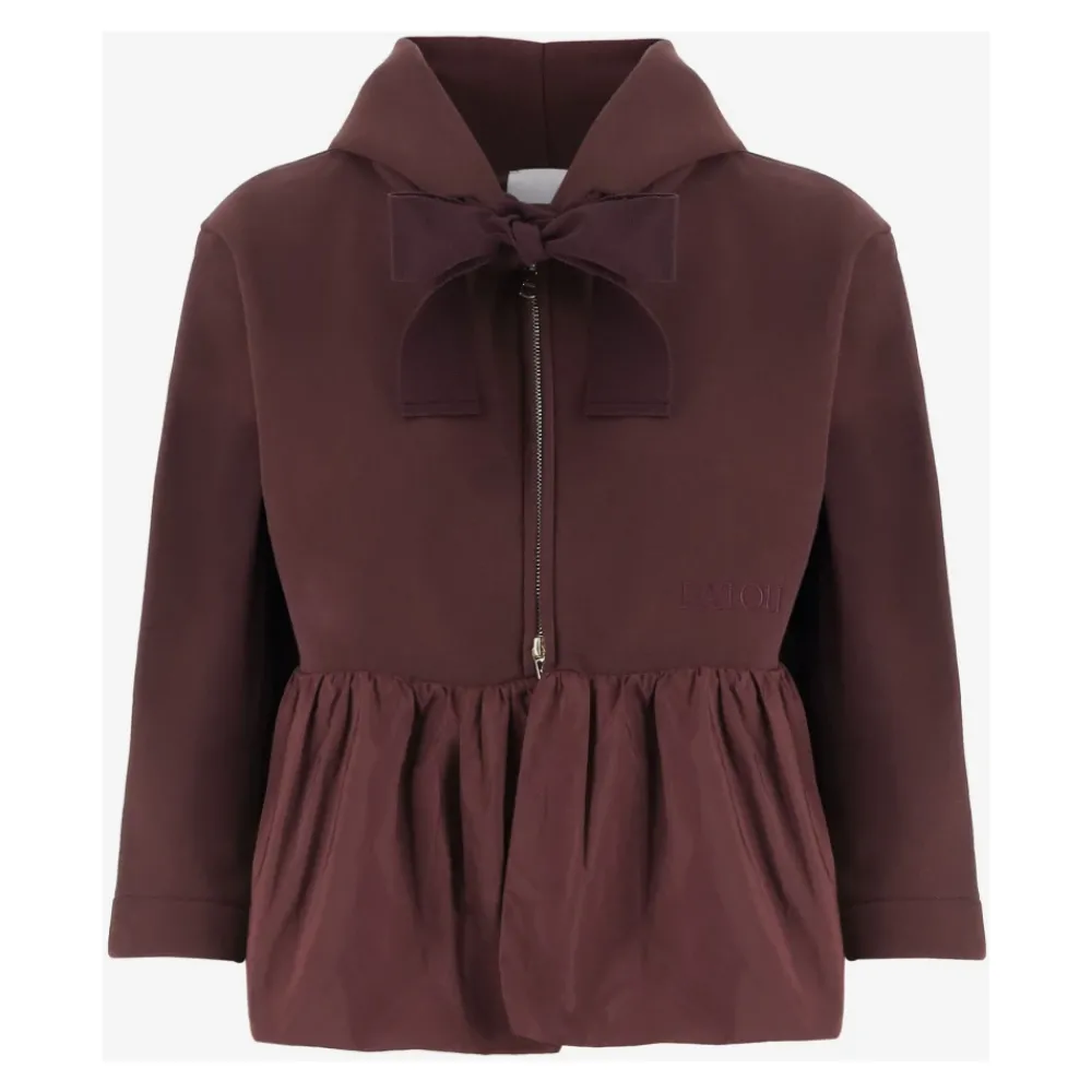 DAMES Patou Hoodies & Sweatvesten^Katoenen hoodie met ruches