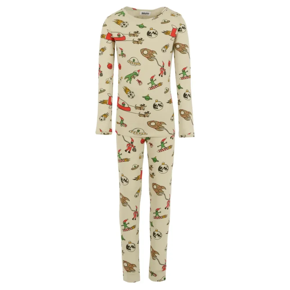Molo Kerst Alien Print Pyjama Set