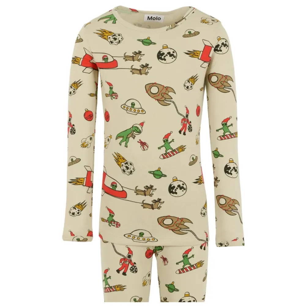 Molo Kerst Alien Print Pyjama Set