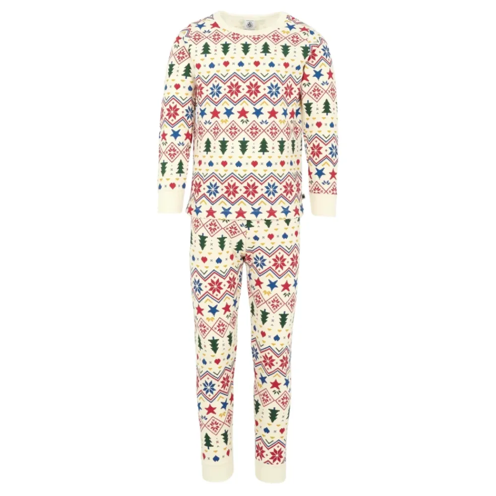 Petit Bateau Kerst Katoenen Fleece Pyjamaset