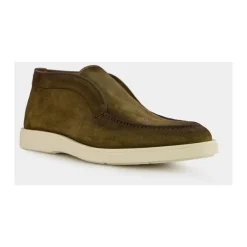 Heren Santoni Khaki Suede Desert Boots