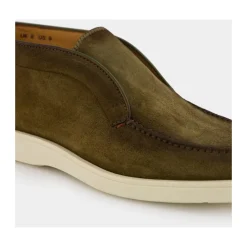 Heren Santoni Khaki Suede Desert Boots