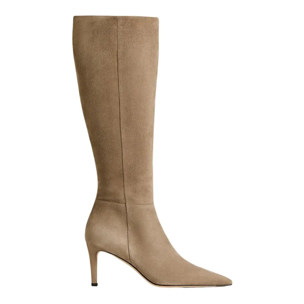 DAMES Kiton Enkellaarsjes|Laarzen^Kid Suède Laarzen met Naaldhak