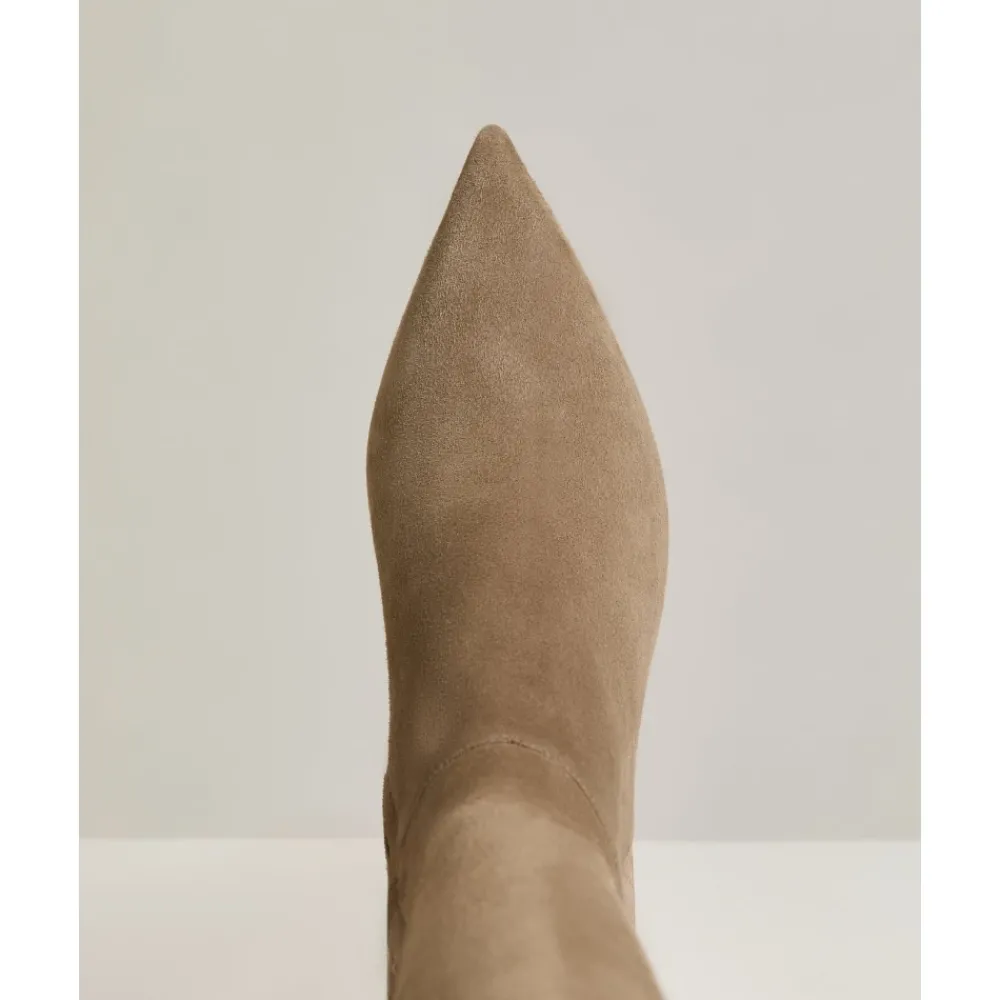 DAMES Kiton Enkellaarsjes|Laarzen^Kid Suède Laarzen met Naaldhak