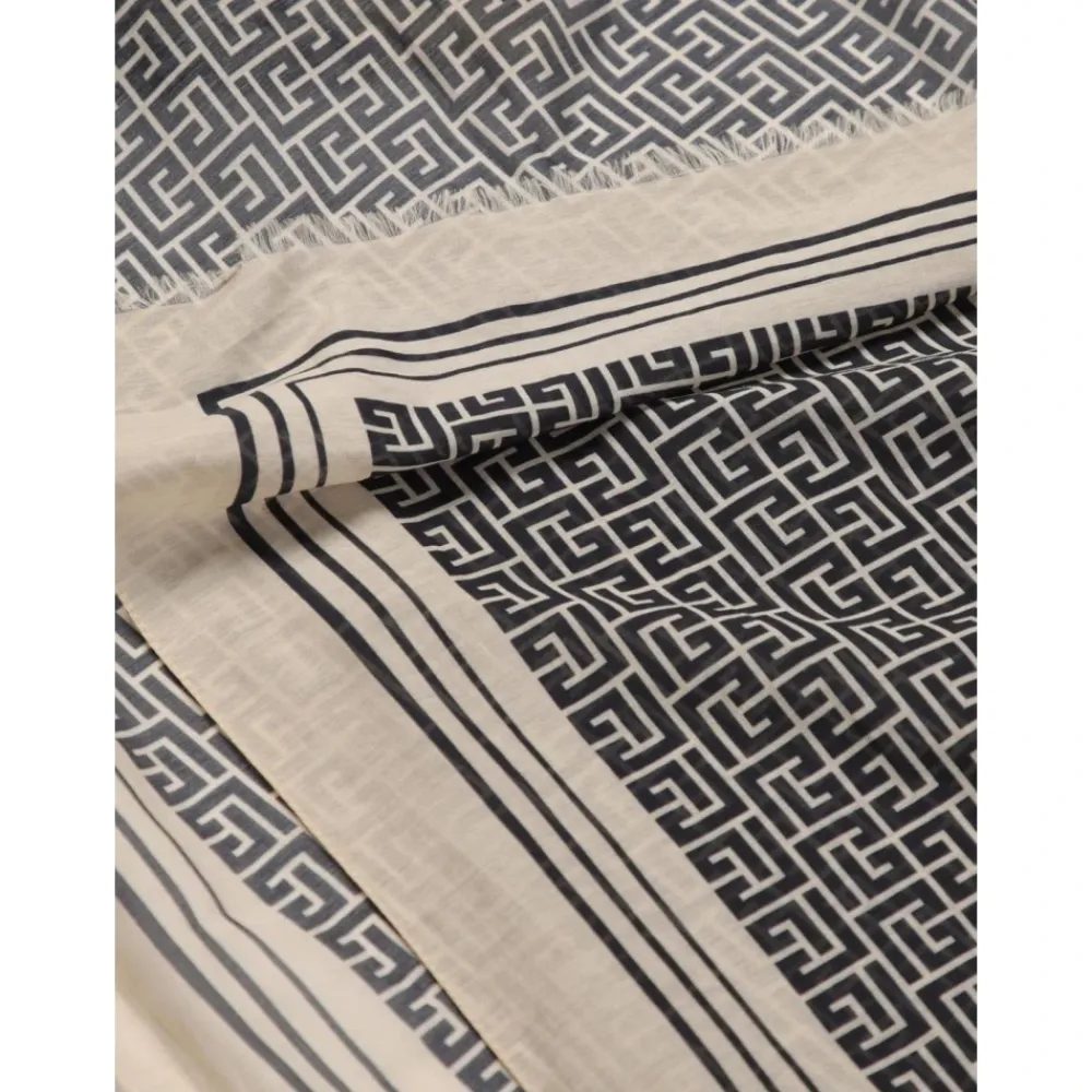 Balmain Sjaals^Kinderen Geometrische Print Sjaal Crème