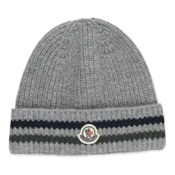 Moncler Mutsen En Petten^Kinderen Grijze Beanie met Logopatch