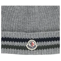 Moncler Mutsen En Petten^Kinderen Grijze Beanie met Logopatch