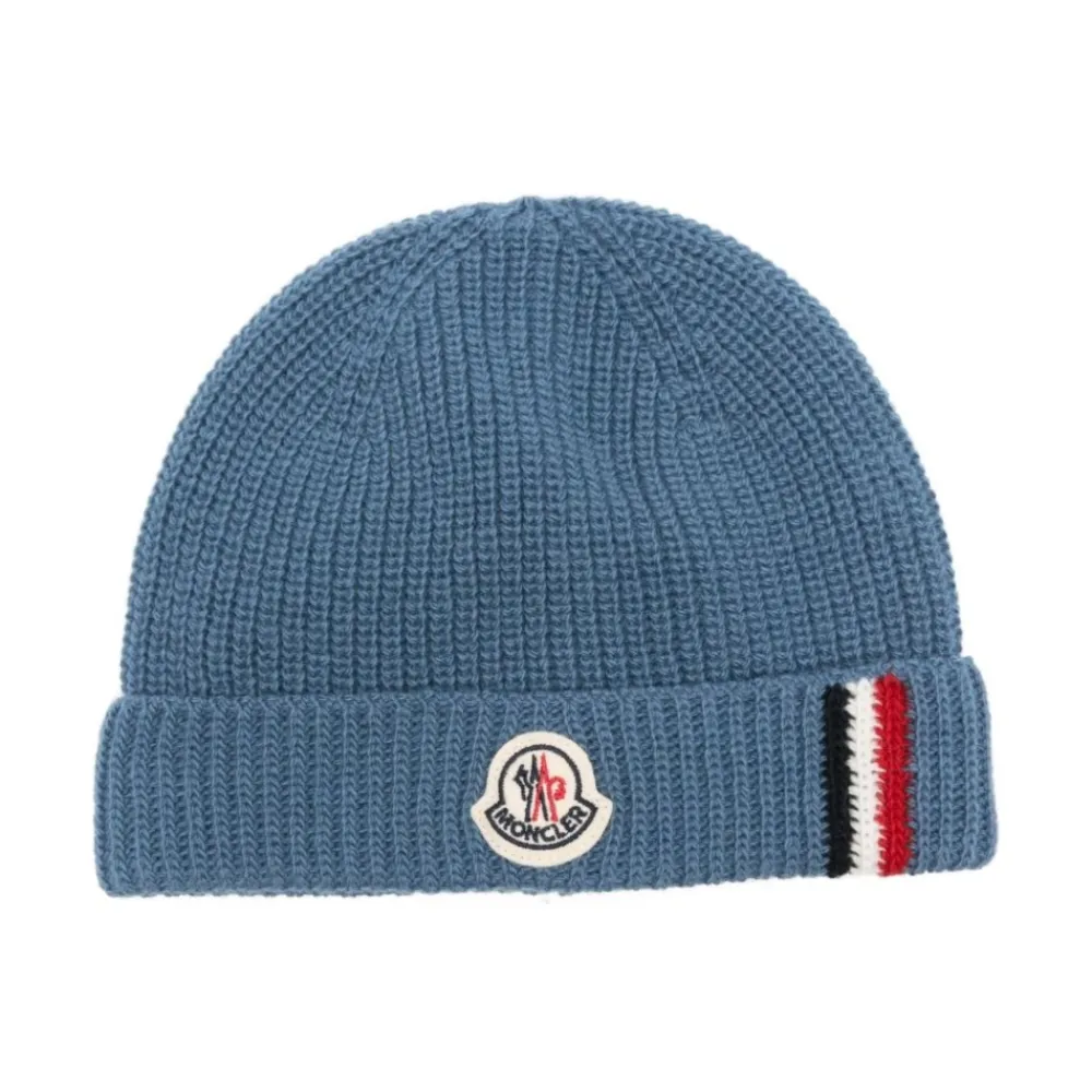 Moncler Kinderen Helder e Wollen Muts Logo