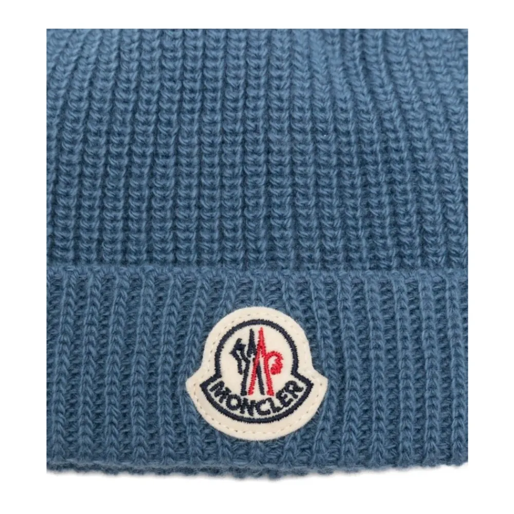 Moncler Kinderen Helder e Wollen Muts Logo