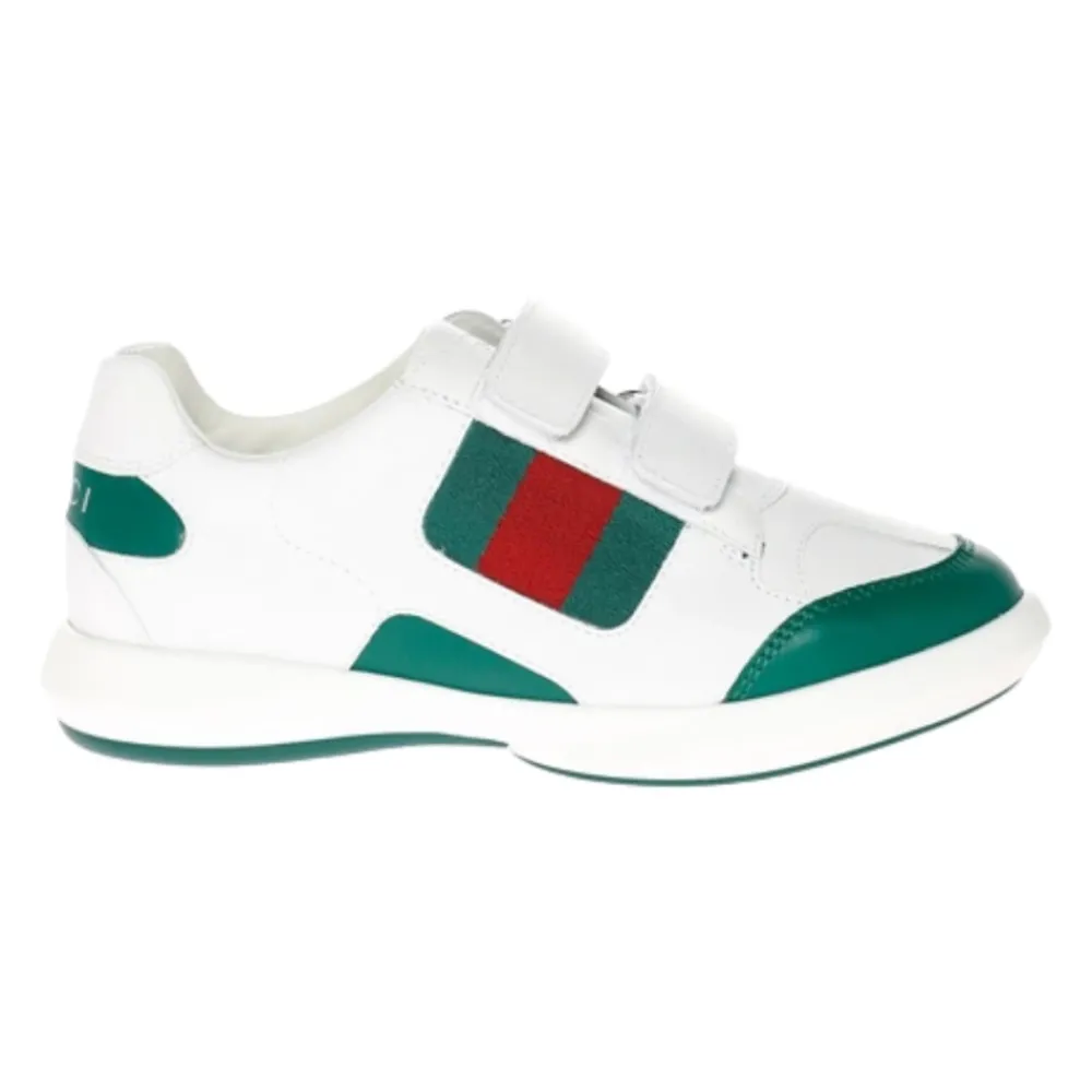 Gucci Kinderen te Platte Schoenen met Groen Webdetail