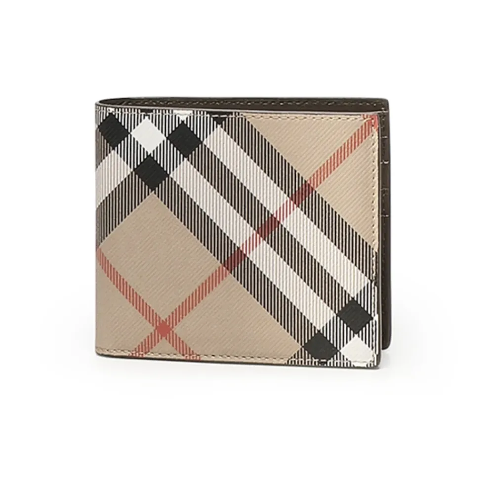 Heren Burberry Klassieke Beige Portemonnee met Kaartsleuven