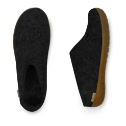 Heren Glerups Pantoffels^Klassieke Grijze Wollen Pantoffels