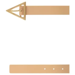 DAMES Bottega Veneta Riemen^Klassieke Leren Riem met Goudkleurige Hardware