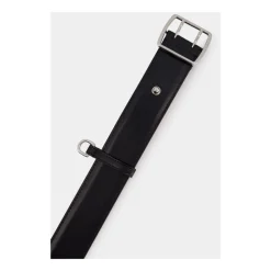 Heren Alexander McQueen Klassieke Leren Riem met Zilveren Gesp