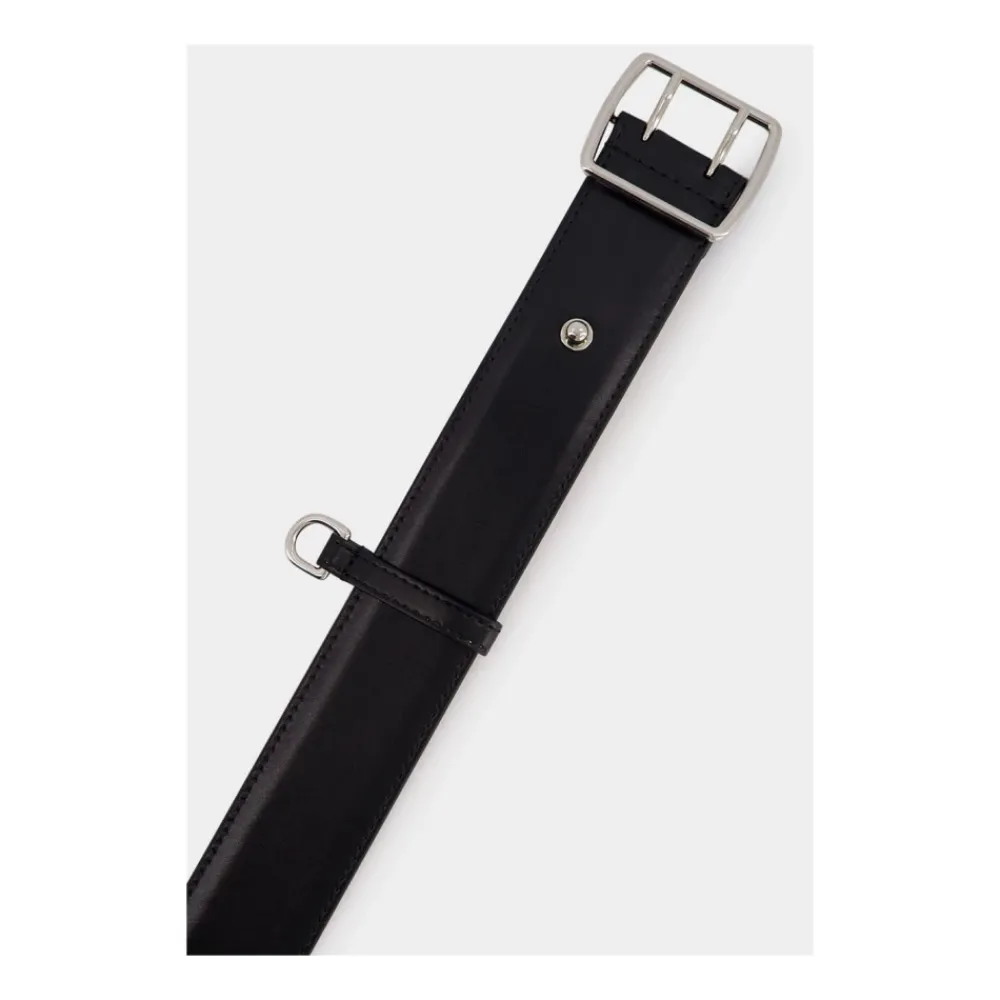 Heren Alexander McQueen Klassieke Leren Riem met Zilveren Gesp