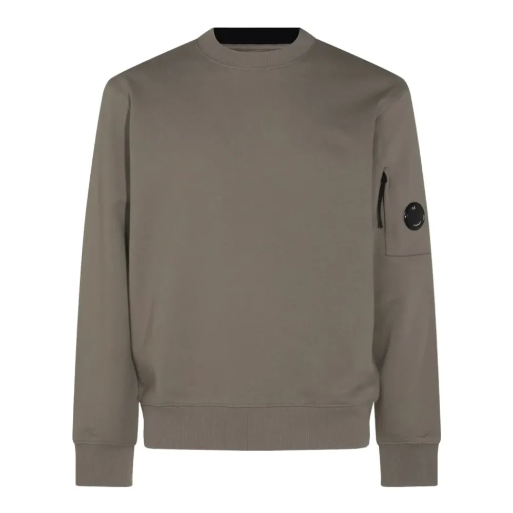 Heren C.P. Company Klassieke Ronde Hals Sweatshirt met Ritszak