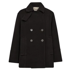 DAMES MOS MOSH Klassieke wollen jas Chocolade Torte