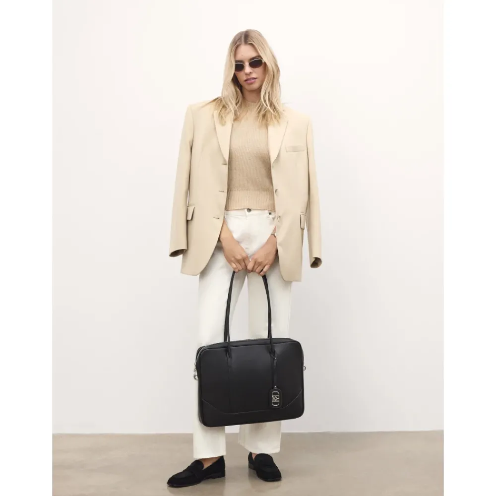 DAMES Kazar Laptoptassen^Klassieke e leren laptoptas